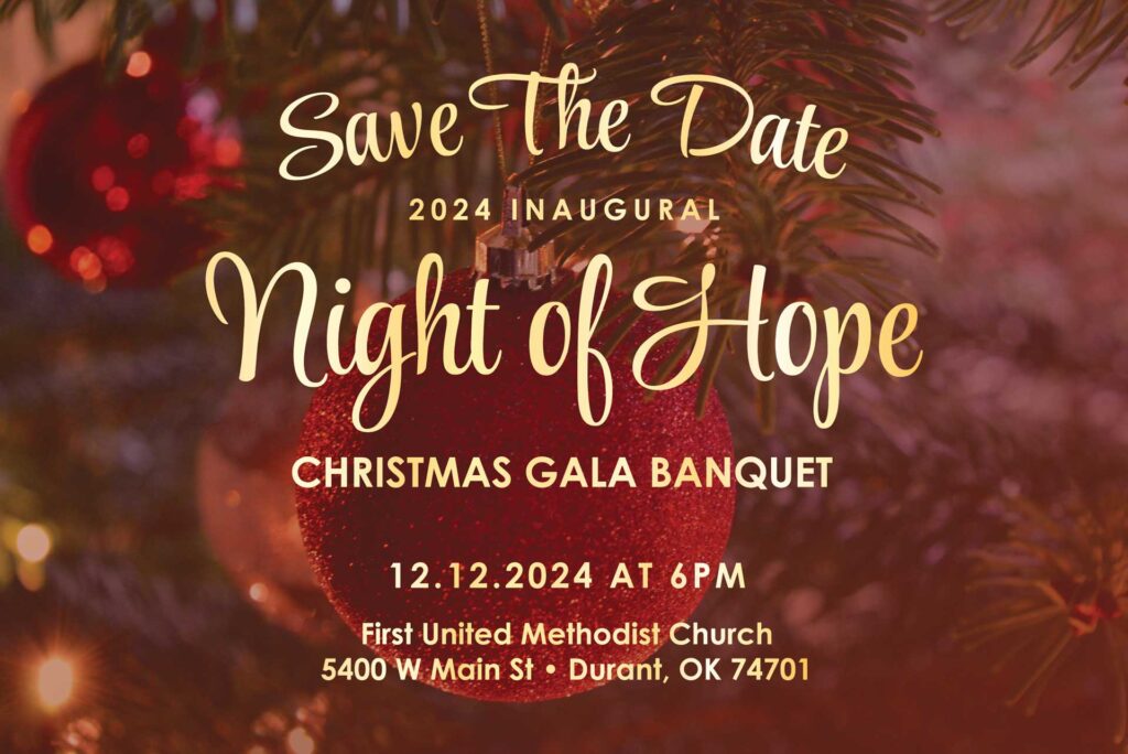 Save The Date Night of Hope Christmas Gala Banquet 12-12-24